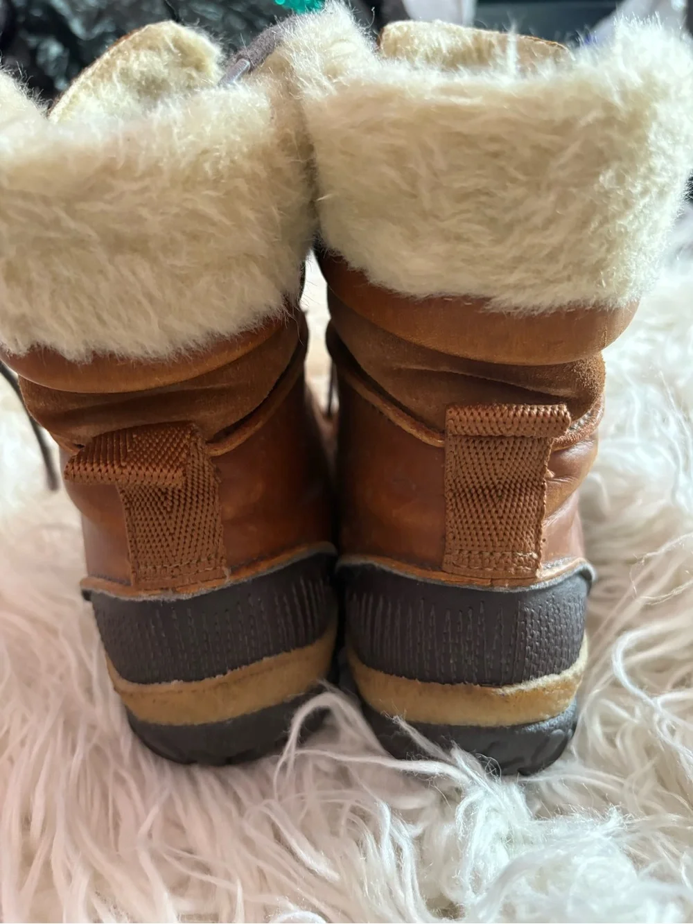 Merrell Tremblant Waterproof Leather Faux Fur Winter Boots Brown Women’s 7.5